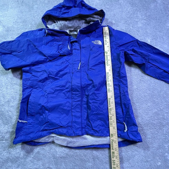 The North Face Blue Full Zip Hooded Rain Jacket Lightweight‎ Water Resist Hyvent - Picture 2 of 14